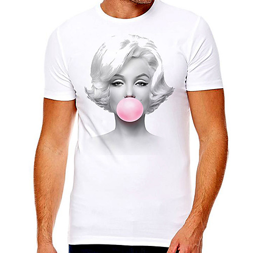 

Men's Unisex Tee T shirt Hot Stamping Graphic Prints Character Human face Plus Size Print Short Sleeve Casual Tops Cotton Basic Designer Big and Tall A B