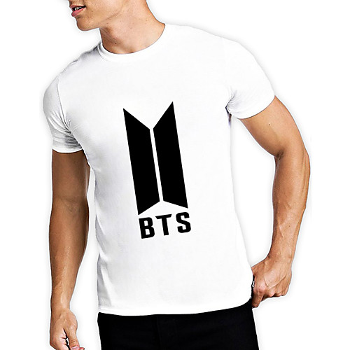 

Men's Unisex Tee T shirt Hot Stamping Graphic Prints Letter Plus Size Print Short Sleeve Casual Tops Cotton Basic Fashion Designer Big and Tall White
