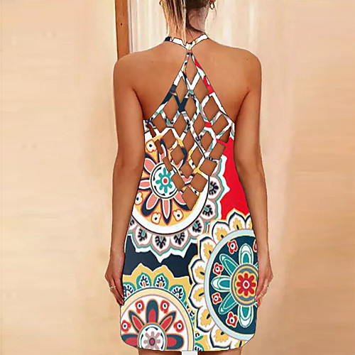 

Women's Strap Dress Short Mini Dress 3-2 3-4 3-3 3-1 Sleeveless Pattern Summer Casual 2021 S M L XL XXL