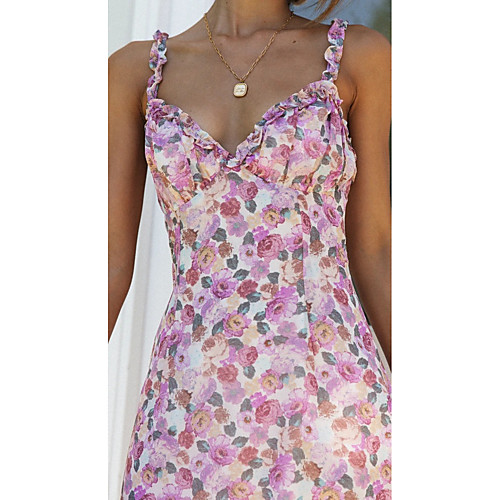 

Women's Strap Dress Short Mini Dress Blushing Pink Sleeveless Solid Color Summer Casual / Daily 2021 S M L XL
