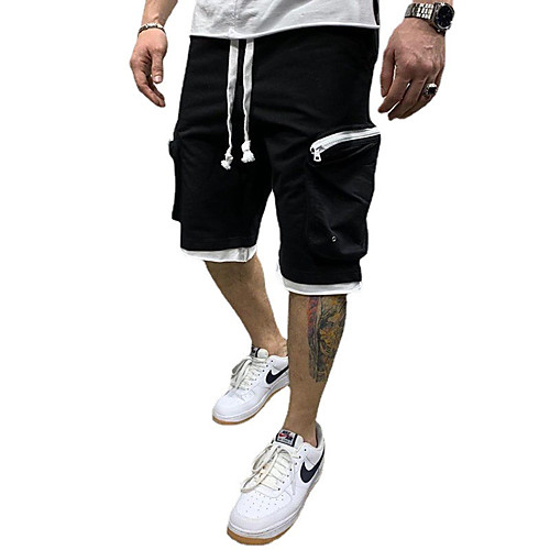 

Men's Sporty Casual / Sporty Streetwear Quick Dry Breathable Soft Daily Sports Chinos Shorts Pants Solid Color Short Drawstring Elastic Waist White Black Red Yellow Grey