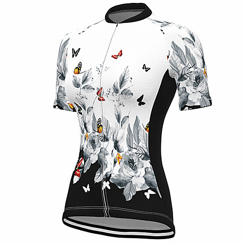 

21Grams Women's Short Sleeve Cycling Jersey Summer Spandex Polyester Yellow Red Blue Butterfly Floral Botanical Bike Jersey Top Mountain Bike MTB Road Bike Cycling Quick Dry Moisture Wicking