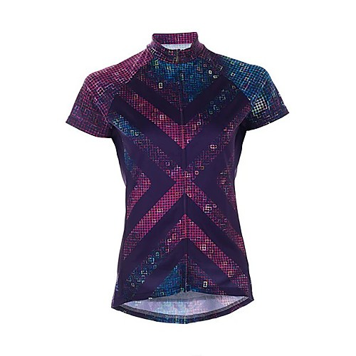 

21Grams Women's Short Sleeve Cycling Jersey Summer Spandex Polyester Violet Bike Jersey Top Mountain Bike MTB Road Bike Cycling Quick Dry Moisture Wicking Breathable Sports Clothing Apparel