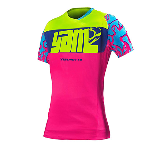 

CAWANFLY Women's Short Sleeve Cycling Jersey Summer Pink Bike Top Mountain Bike MTB Road Bike Cycling Quick Dry Breathable Sports Clothing Apparel / Micro-elastic