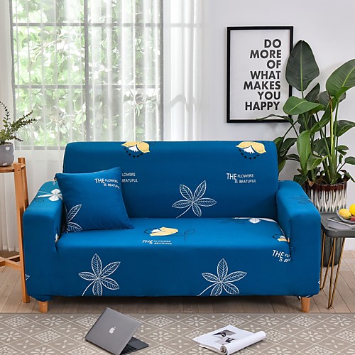 

Blue Floral Print Dustproof All-powerful Slipcovers Stretch Sofa Cover Super Soft Fabric Couch Cover with One Free Boster Case(Chair/Love Seat/3 Seats/4 Seats)