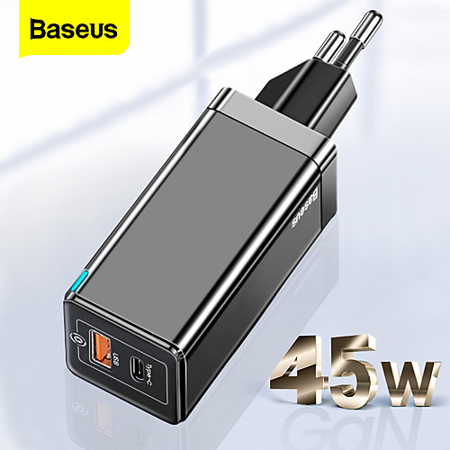 

BASEUS 45 W Output Power USB USB C PD Charger Fast Charger Phone Charger GaN Charger Laptop Charger Portable Charger Multi-Output Fast Charge For iPad Cell Phone Laptop Tablet