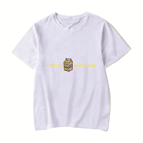 

Men's Unisex Tee T shirt Hot Stamping Anime Graphic Prints Plus Size Lyrical lemonade Print Short Sleeve Casual Tops Cotton Basic Designer Big and Tall White Black Red