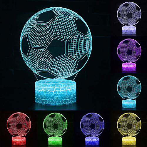 

3D LED Football Night Lights Euro Cup Football Fans 16 Colors with Remote Control RGB USB Powered Birthday Children's Gift