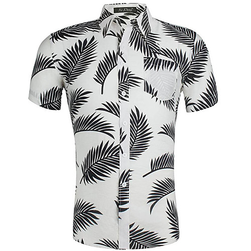 

Men's Shirt Graphic Short Sleeve Casual Tops Cotton Simple Casual Breathable Comfortable Blue Gray Rainbow