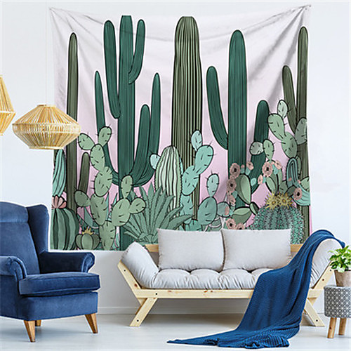 

Ins Summer Wall Tapestry Art Decor Blanket Curtain Hanging Home Bedroom Living Room Decoration Polyester Cactus