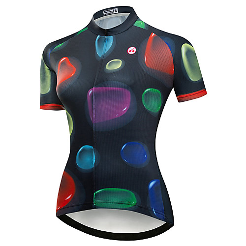 

21Grams Women's Short Sleeve Cycling Jersey Summer Spandex Polyester Black / Green Rainbow Bike Jersey Top Mountain Bike MTB Road Bike Cycling Quick Dry Moisture Wicking Breathable Sports Clothing
