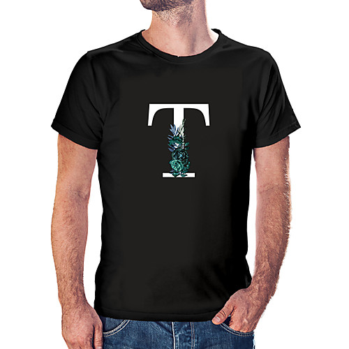 

Men's Unisex Tee T shirt Hot Stamping Floral Graphic Prints Letter Plus Size Print Short Sleeve Casual Tops Cotton Basic Fashion Designer Big and Tall White Black Wine
