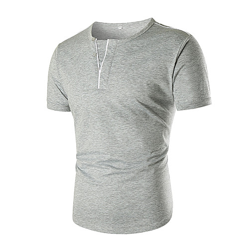 

Men's T shirt Solid Colored Short Sleeve Casual Tops Fashion White Black Light gray