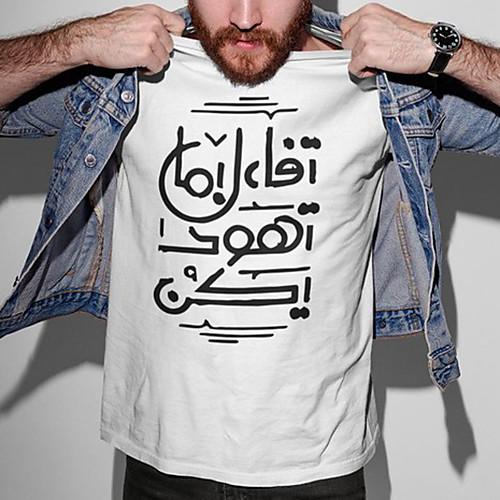 

Men's Unisex Tee T shirt Hot Stamping Graphic Prints Letter Plus Size Print Short Sleeve Casual Tops Cotton Basic Fashion Designer Big and Tall White