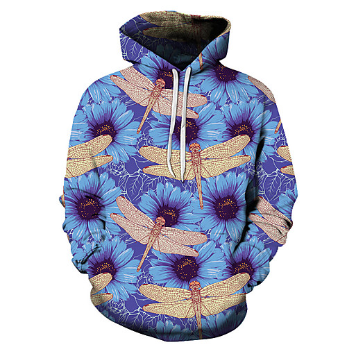 

Men's Unisex Plus Size Pullover Hoodie Sweatshirt Animal Patterned Graphic Prints Print Hooded Casual Daily Holiday 3D Print Basic Designer Hoodies Sweatshirts Long Sleeve Blue Purple Gray