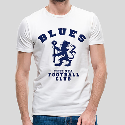 

Men's Unisex Tee T shirt Hot Stamping Graphic Prints Lion Letter Plus Size Print Short Sleeve Casual Tops Cotton Basic Vintage Designer Big and Tall White