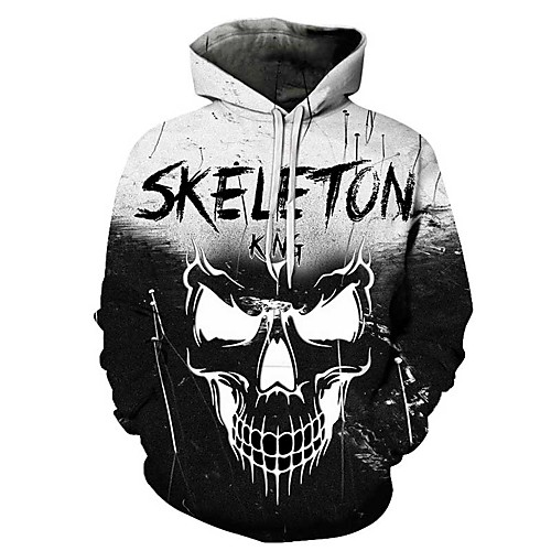 

Men's Unisex Plus Size Pullover Hoodie Sweatshirt Graphic Prints Skull Ghost Print Hooded Casual Daily Holiday 3D Print Basic Designer Hoodies Sweatshirts Long Sleeve Blue Yellow Gray