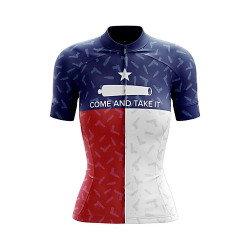 

21Grams Women's Short Sleeve Cycling Jersey Summer Spandex Polyester Red Patchwork National Flag Bike Jersey Top Mountain Bike MTB Road Bike Cycling Quick Dry Moisture Wicking Breathable Sports