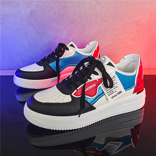 

Men's Sneakers Skate Shoes Sporty Daily Walking Shoes PU Breathable Non-slipping Wear Proof White Black Fall Spring