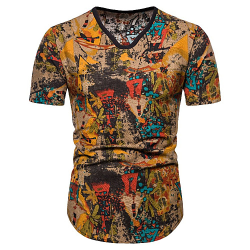

Men's Shirt Graphic Prints Short Sleeve Casual Tops Casual Fashion Breathable Comfortable A B C