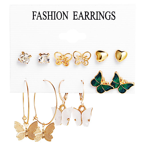 

Butterfly Earrings Set Classic Stylish Simple European Trendy Sweet Earrings Jewelry Gold For Party Evening Street Prom Date Festival