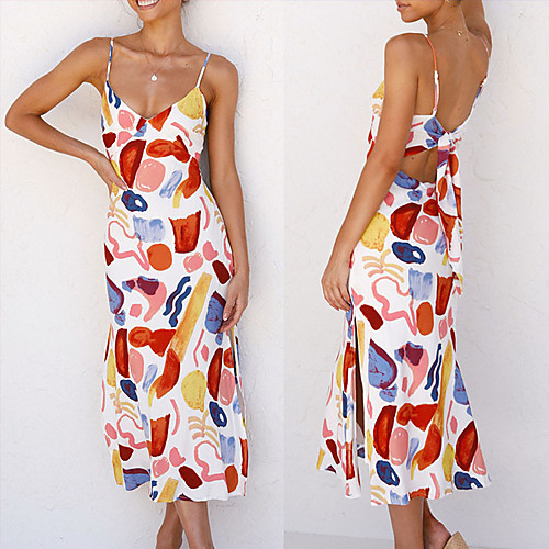 

Women's Swing Dress Knee Length Dress Photo Color Sleeveless Solid Color Summer Casual / Daily 2021 S M L XL