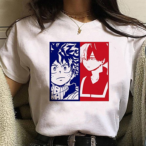 

Inspired by My Hero Academia / Boku No Hero Cosplay Anime Cartoon Polyester / Cotton Blend Print Harajuku Graphic Kawaii T-shirt For Women's / Men's