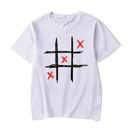 

Men's Unisex Tee T shirt Hot Stamping Anime Graphic Prints Plus Size Print Short Sleeve Casual Tops Cotton Basic Designer Big and Tall White Black Red