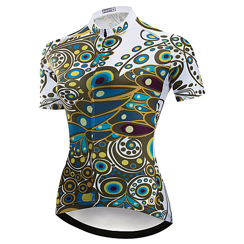 

21Grams Women's Short Sleeve Cycling Jersey Summer Spandex Polyester Green / Yellow Bike Jersey Top Mountain Bike MTB Road Bike Cycling Quick Dry Moisture Wicking Breathable Sports Clothing Apparel