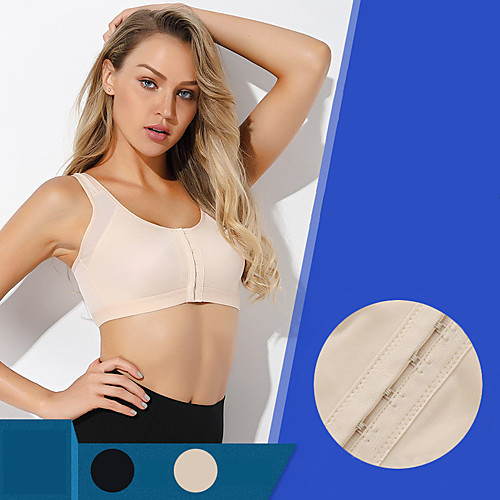 

Women's Sports Bra Running Bra Wirefree Nylon Yoga Fitness Adjustable Lightweight Breathable Padded Medium Support Black Beige Solid Colored / Summer / Winter / Micro-elastic / Casual / Athleisure