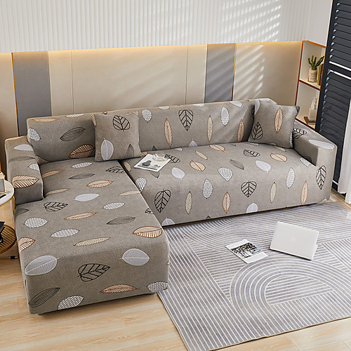 

Stretch Sofa Cover Slipcover Elastic Sectional Couch Armchair Loveseat 4 Or 3 Seater L Shape Botanical Plants Soft Durable
