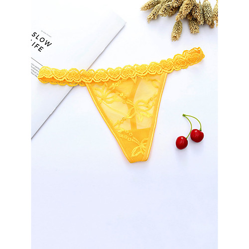 

Women's Lace / Print G-strings & Thongs Panties Micro-elastic Low Waist 1 PC Blue One-Size