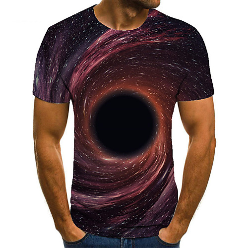 

Men's Unisex Tee T shirt 3D Print Graphic Prints Interstellar Plus Size Print Short Sleeve Casual Tops Basic Fashion Designer Big and Tall Coffee