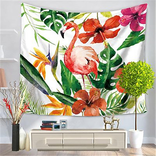 

Wall Tapestry Art Decor Blanket Curtain Hanging Home Bedroom Living Room Decoration Polyester Flamingo Plant
