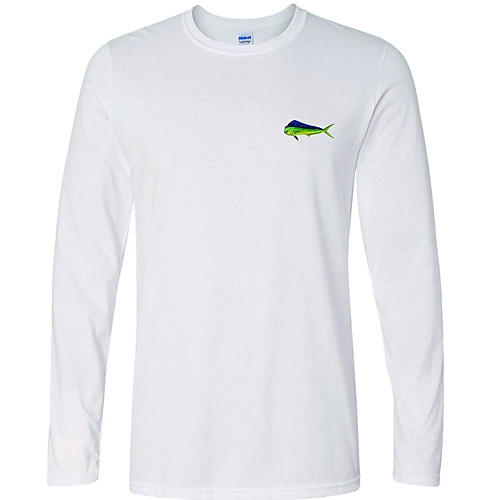 

CAWANFLY Men's Fishing Shirt Outdoor Long Sleeve UPF50 Quick Dry Breathable Sweat wicking Top Autumn / Fall Spring Summer Athleisure Fishing Camping & Hiking White / Micro-elastic / Animal