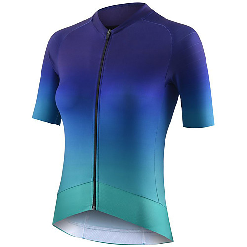 

21Grams Women's Short Sleeve Cycling Jersey Summer Spandex Polyester Blue Gradient Bike Jersey Top Mountain Bike MTB Road Bike Cycling Quick Dry Moisture Wicking Breathable Sports Clothing Apparel