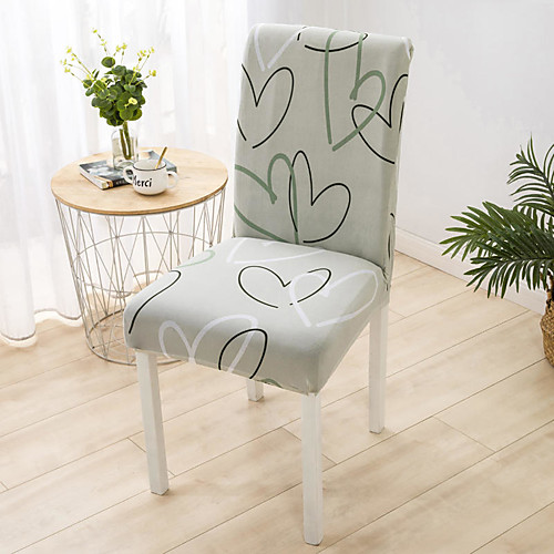 

Heart Print Super Soft Chair Cover Stretch Removable Washable Dining Room Chair Protector Slipcovers Home Decor Dining Room Seat Cover