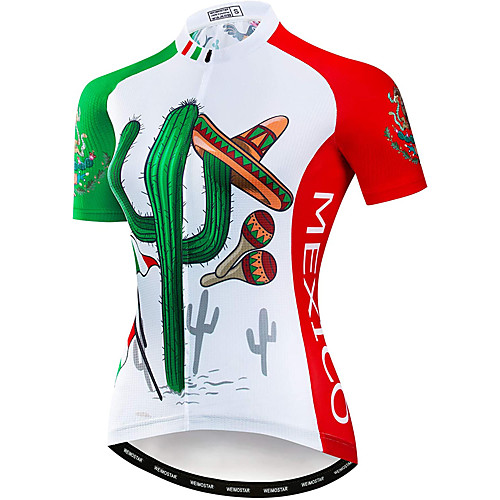 

21Grams Women's Short Sleeve Cycling Jersey Summer Spandex Polyester White Cactus Animal Bike Jersey Top Mountain Bike MTB Road Bike Cycling Quick Dry Moisture Wicking Breathable Sports Clothing