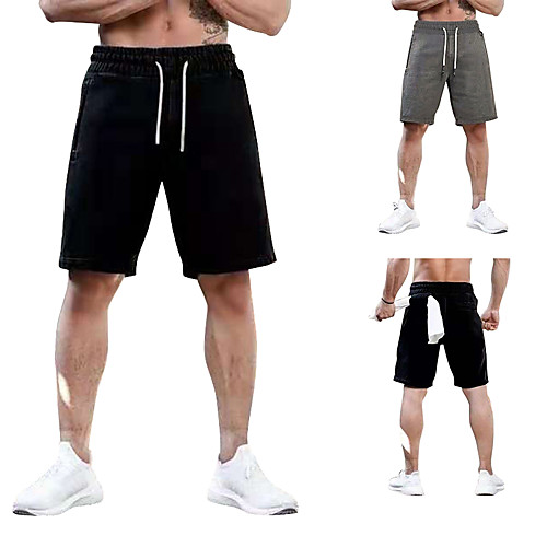 

Men's Simple Shorts Pants Solid Color Black Dark Gray