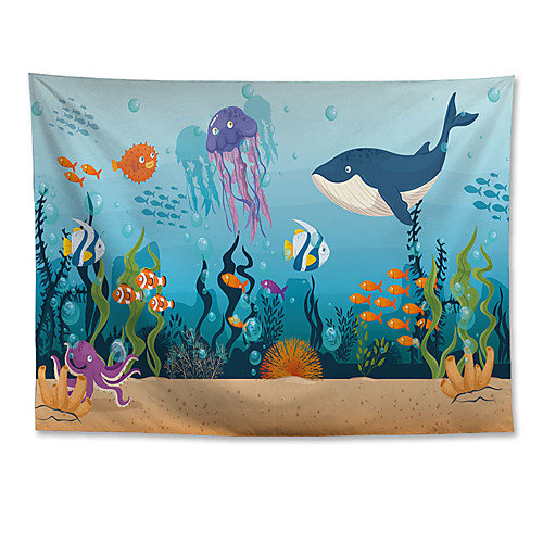 

Wall Tapestry Art Decor Blanket Curtain Hanging Home Bedroom Living Room Decoration PolyesterThe Underwater World