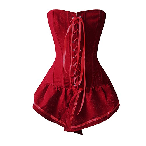 

Corset Women's Polyester Drawstring Fashion Shapewear Overbust Corset Not Specified Red red ribbon S