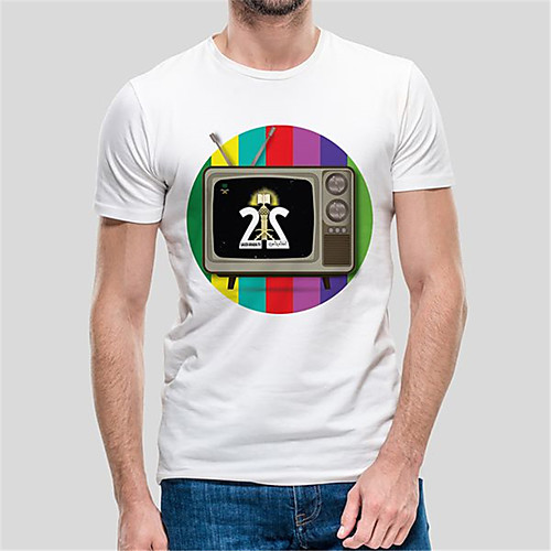 

Men's Unisex Tee T shirt Hot Stamping Graphic Prints Colorful Plus Size Print Short Sleeve Casual Tops Cotton Basic Fashion Designer Big and Tall White