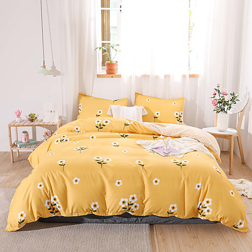 

Duvet Cover Sets 3 Piece Rayon / Polyester Floral / Botanical Rainbow Reactive Print Bohemian Style