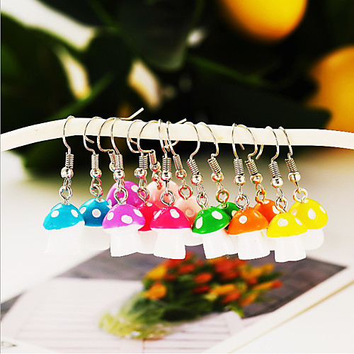 

Women's Girls' Earrings Drop Stylish Cartoon European Cute Resin Earrings Jewelry Blue / Purple / Yellow For Party Evening Street Date Birthday Festival