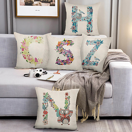 

Double Side Cushion Cover 5PC Soft Decorative Square Throw Pillow Cover Cushion Case Pillowcase for Sofa Bedroom Superior Quality Machine Washable
