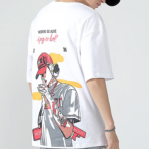 

Men's Unisex Tee T shirt Hot Stamping Graphic Prints Portrait Plus Size Short Sleeve Casual Tops 100% Cotton Basic Vintage Designer Big and Tall White Black