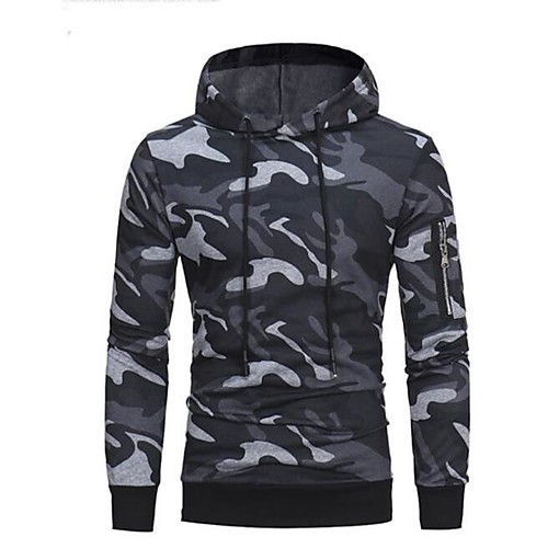 

Men's Zip Up Hoodie Sweatshirt Camo / Camouflage Print Hooded Casual Daily Sports Other Prints Sportswear Basic Hoodies Sweatshirts Long Sleeve Army Green Dark Gray