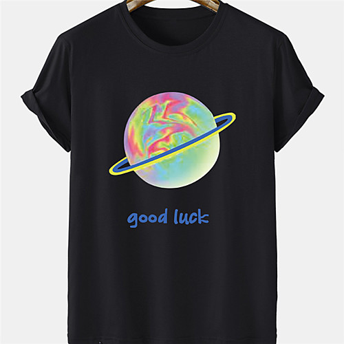 

Men's Unisex Tee T shirt Shirt Hot Stamping Graphic Prints Earth Letter Plus Size Short Sleeve Casual Tops 100% Cotton Basic Designer Big and Tall White Black Khaki / Summer