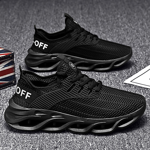

Men's Trainers Athletic Shoes Sporty Daily Walking Shoes Tissage Volant Breathable Non-slipping Wear Proof White Black Spring Summer