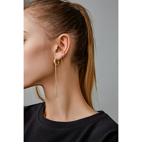 

Earrings Link / Chain Stylish Trendy Earrings Jewelry Gold For Street